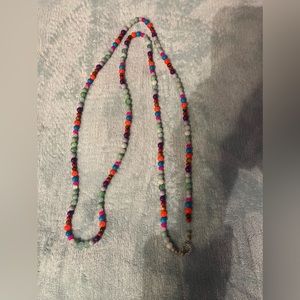 Long double loop beaded necklaces